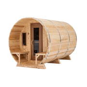 Premium 7'x 12' Barrel Sauna With 4' Change Room