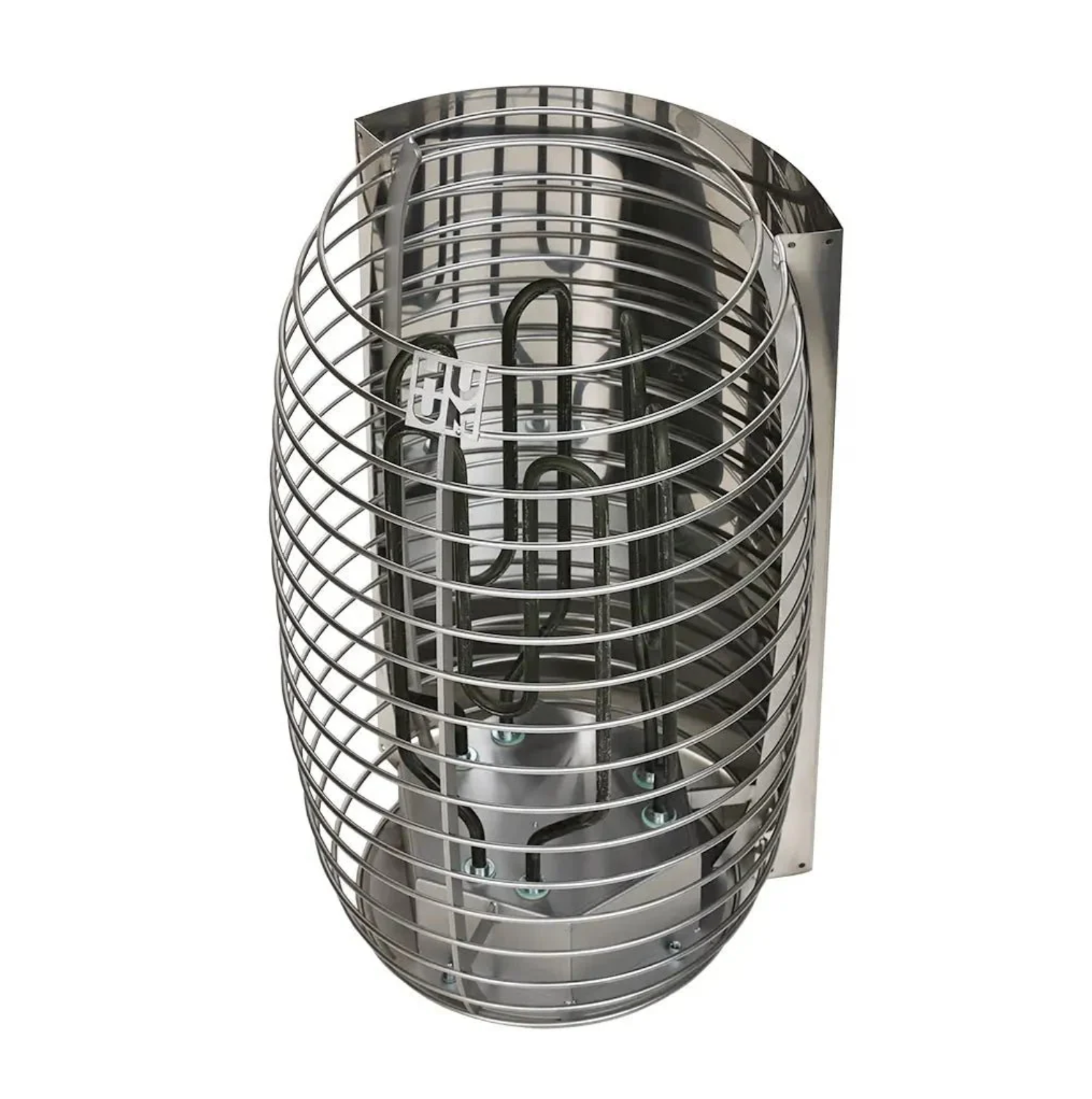 Metallic wall-mounted lamp with cylindrical design on a white background