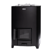 Black Narvi stove on a white background