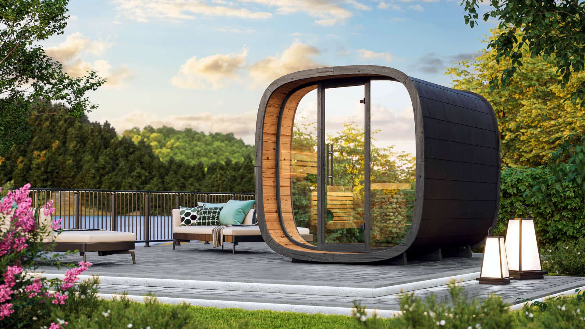 Saunasell Round Cube Mini Sauna