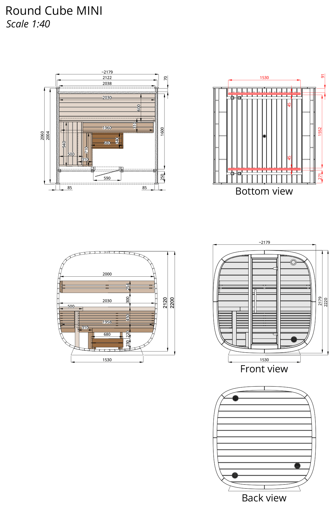 Saunasell Round Cube Mini Sauna