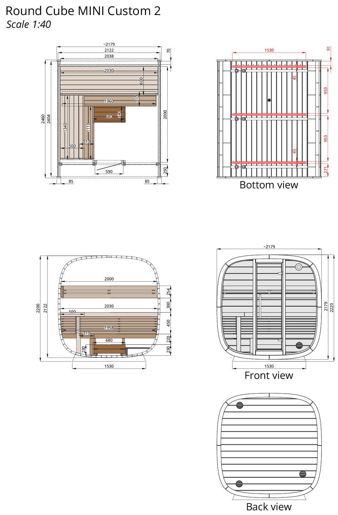 Saunasell Round Cube Mini Sauna