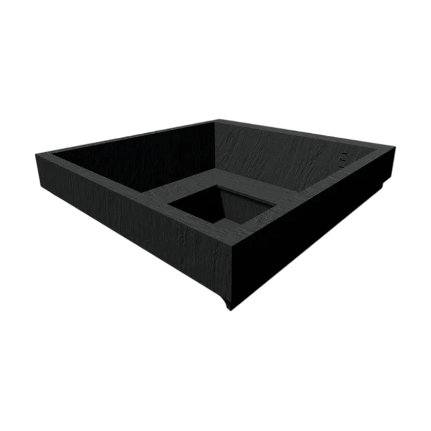 Black plastic buckle on a white background
