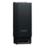 Black refrigerator on a white background