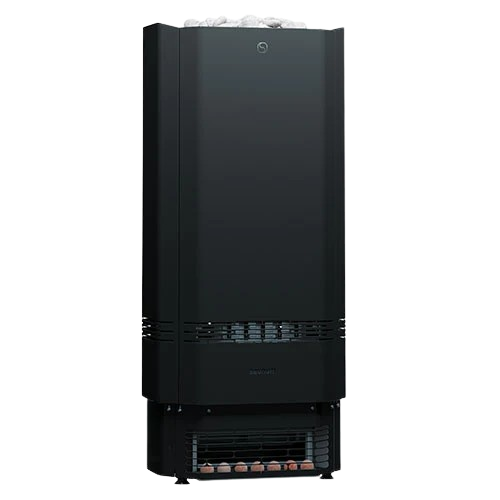 Black refrigerator on a white background