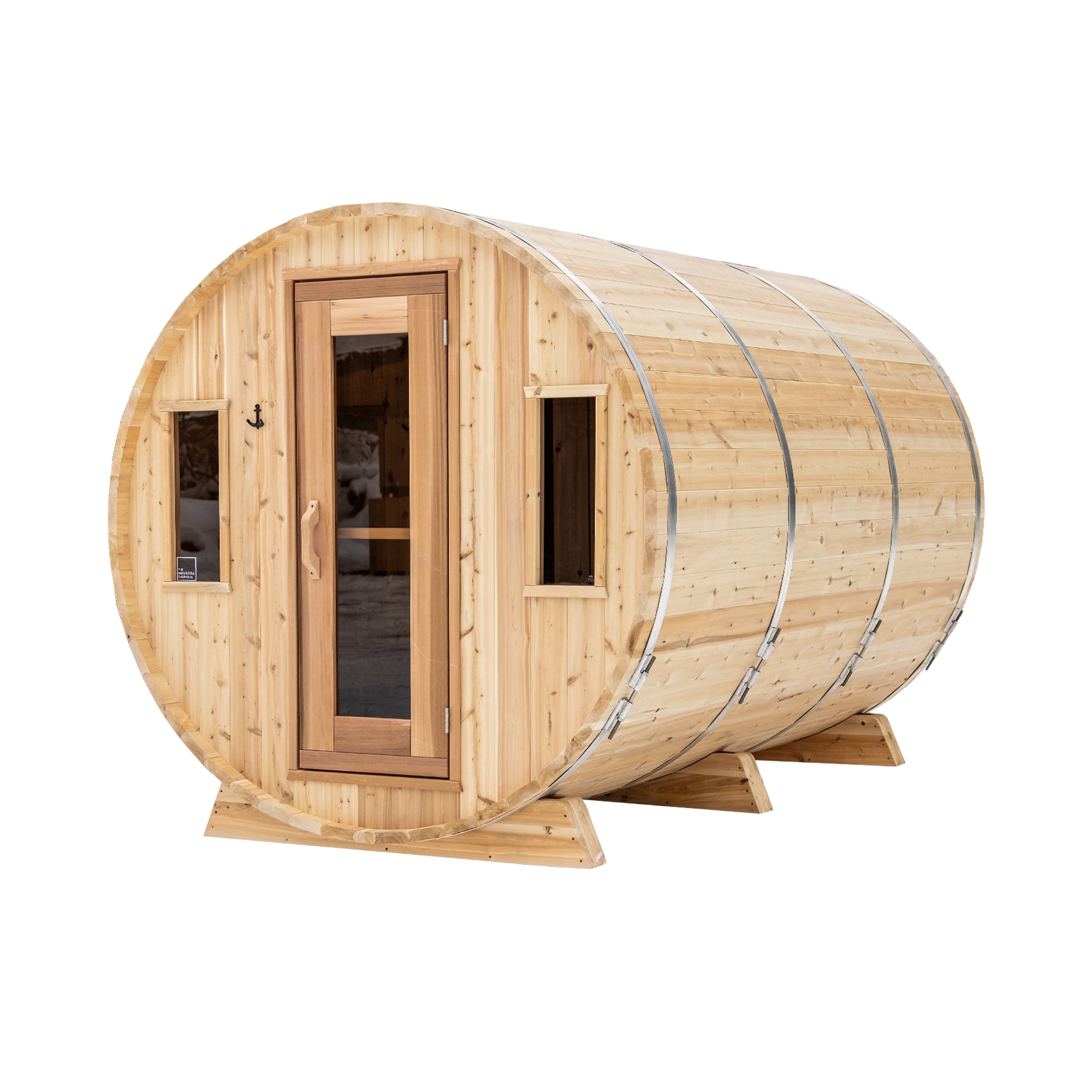 Premium 7'x 10' Barrel Sauna With 3' Change Room
