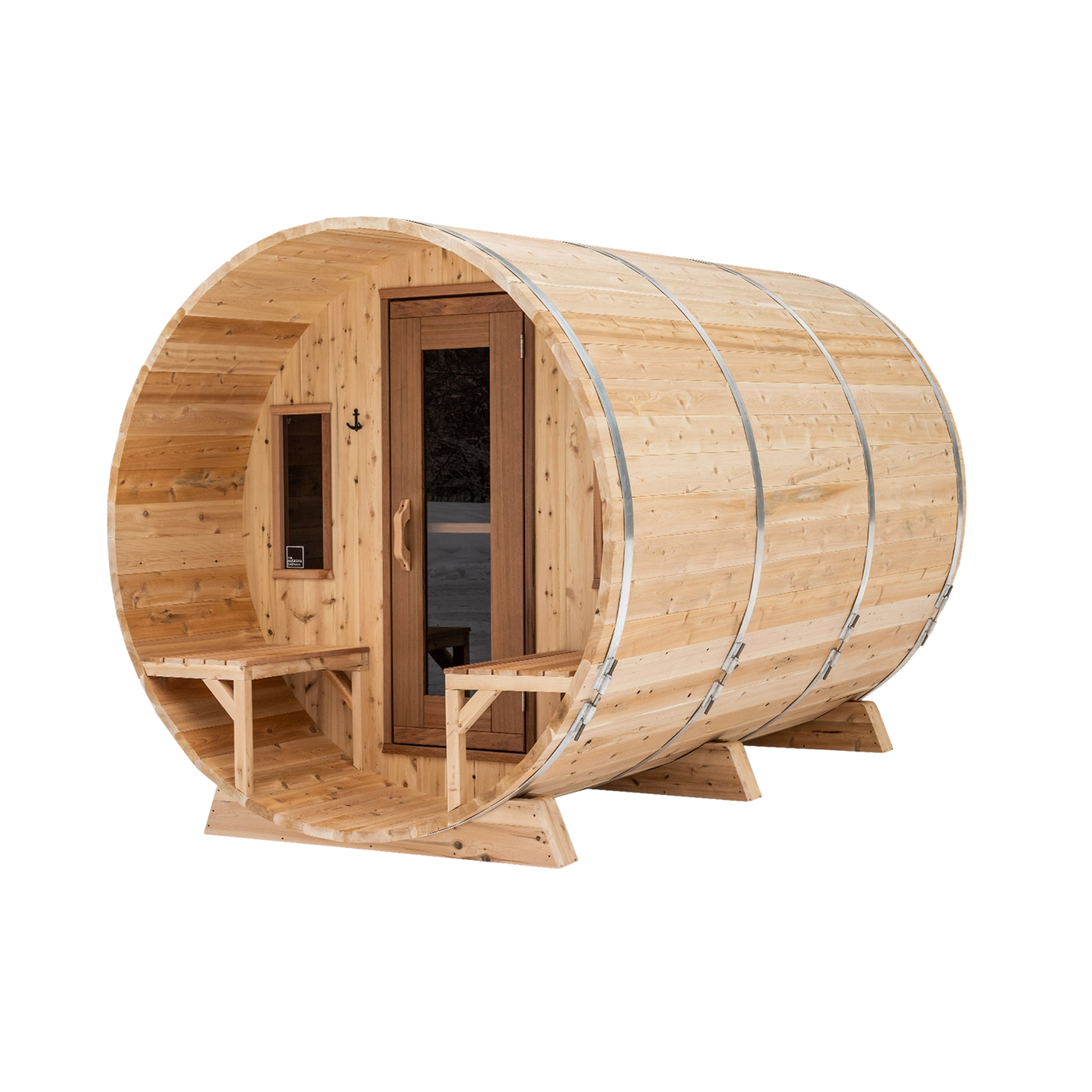 Premium 7'x 8' Barrel Sauna With 2' Porch (Floor Model)