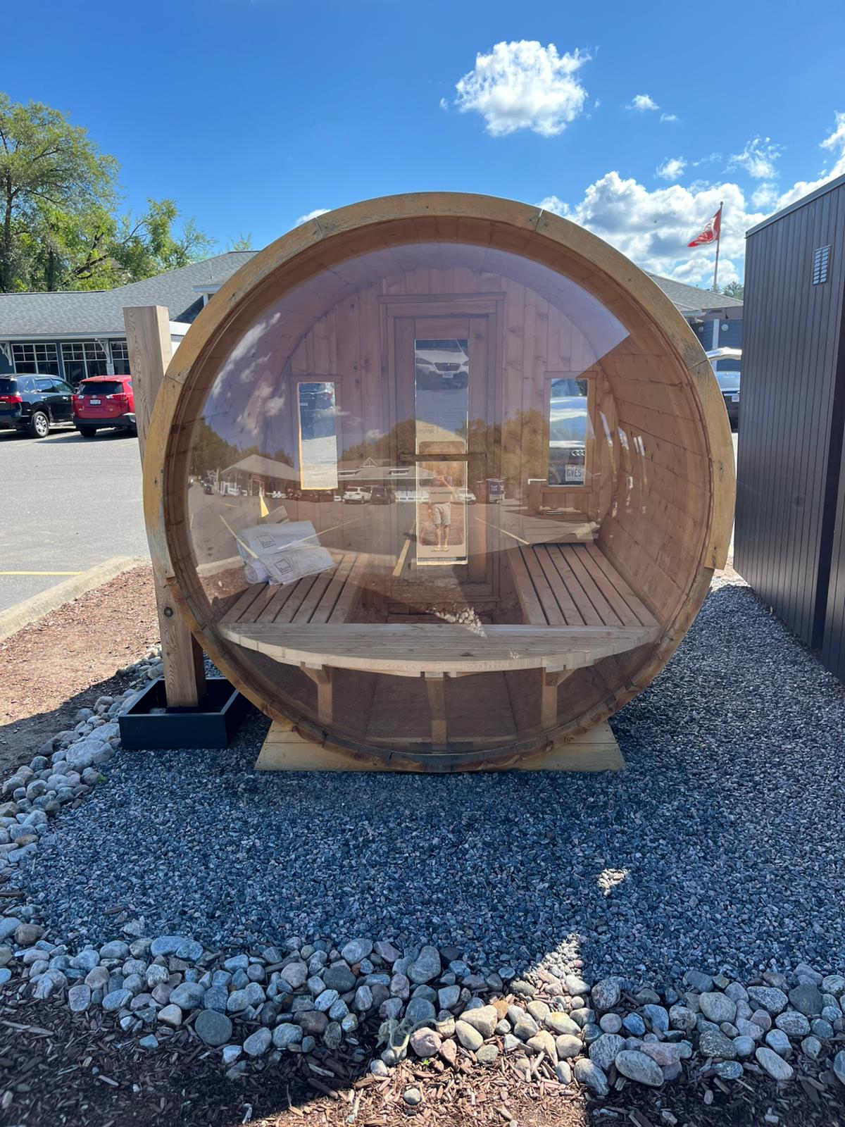 Premium 7'x 8' Barrel Sauna With 2' Porch (Floor Model)