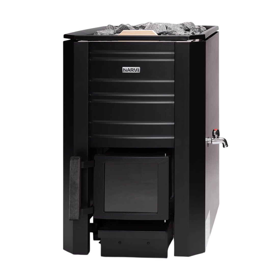 Narvi Black 20 VS Wood-Burning Sauna Stove with Water Tank