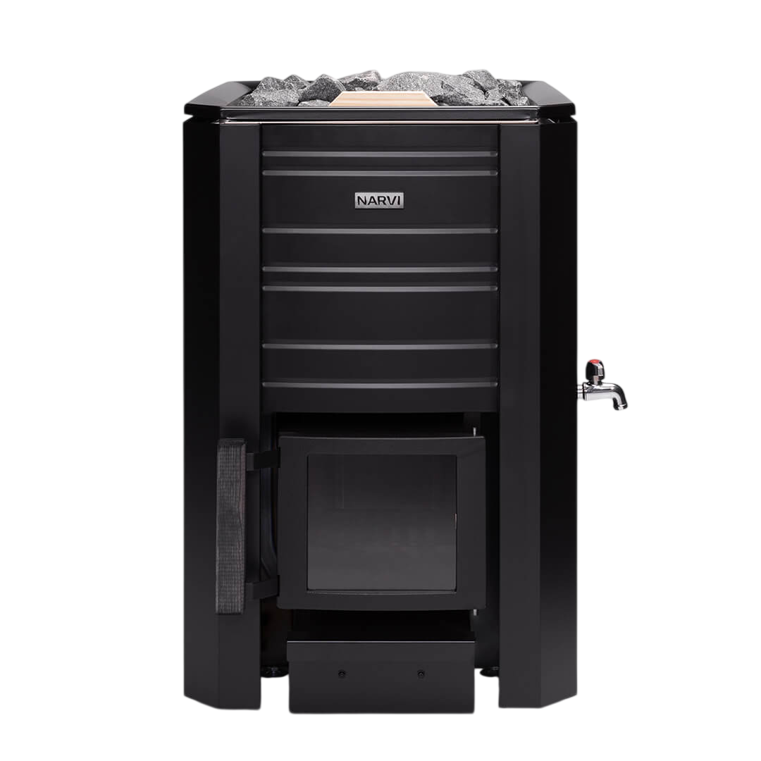 Narvi Black 20 VS Wood-Burning Sauna Stove with Water Tank