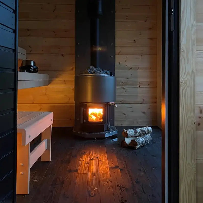 Narvi Luosto VS Wood-Burning Sauna Stove with Water Tank, Grey