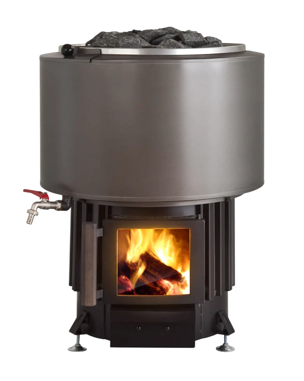 Narvi Luosto VS Wood-Burning Sauna Stove with Water Tank, Grey