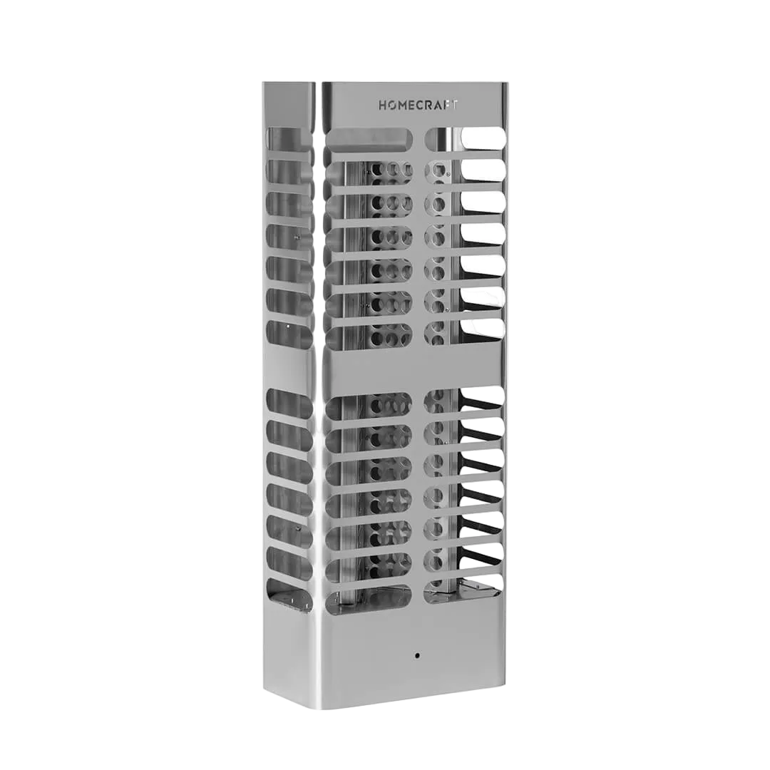 Metallic wine rack with 'Homecraft' branding on a white background