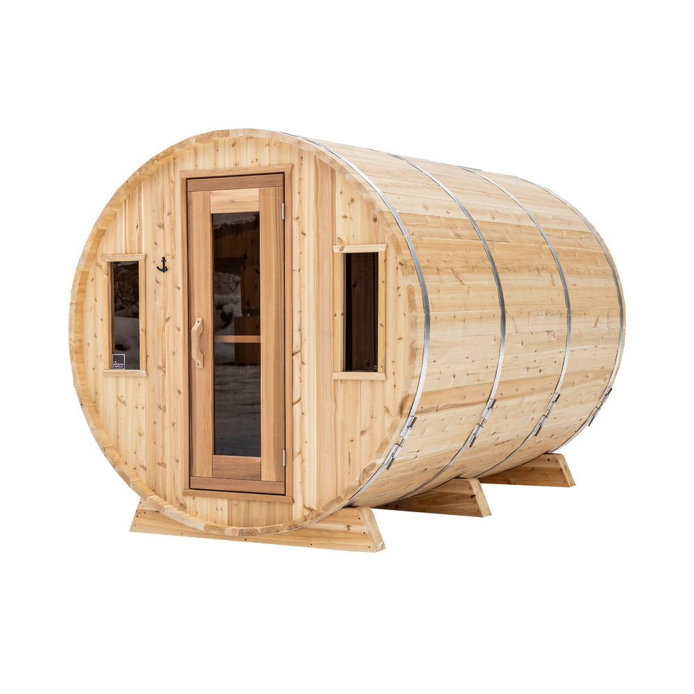 Premium 7'x 10' Barrel Sauna With 3' Change Room Sauna